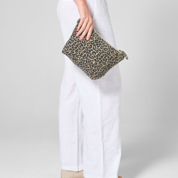 Leopard print canvas accessory bag Thumbnail