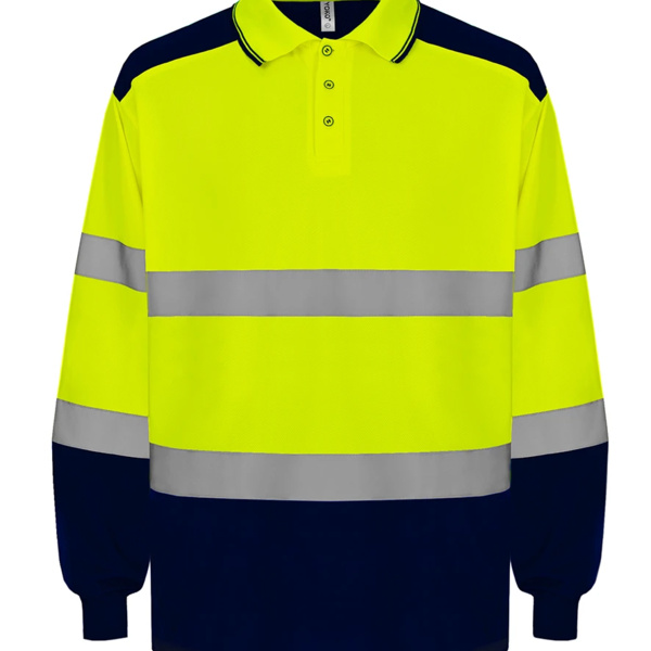 Yoko Two Tone Long Sleeve Polo Shirt Thumbnail