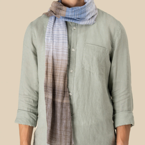 Spasso Brown Double Striped Scarf Thumbnail
