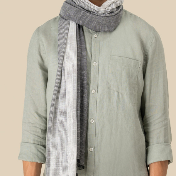 Spasso Urban Grey Striped Scarf Thumbnail