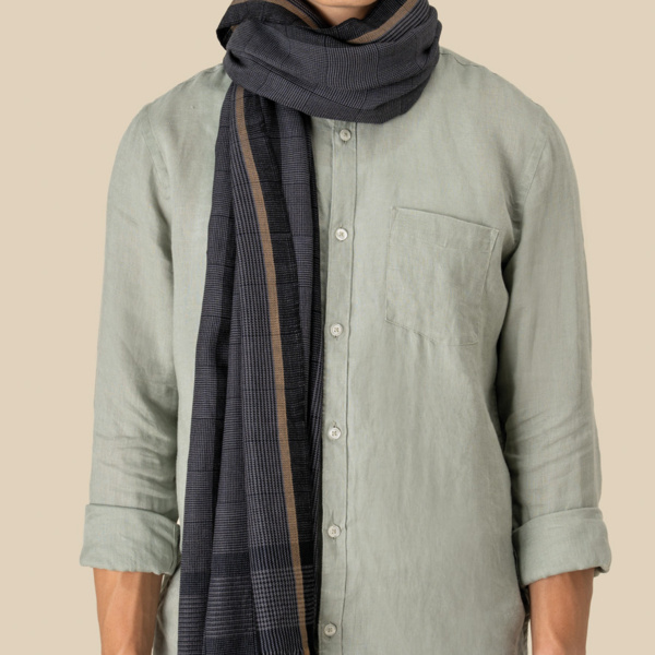 Spasso Grey Pixel Check Scarf Thumbnail