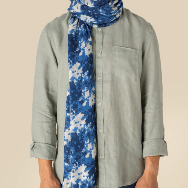 Spasso Blue Floral Scarf Thumbnail